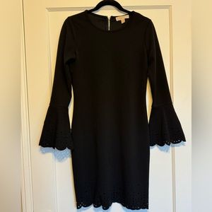 Michael Kors, black long laced sleeve professional dress, size small